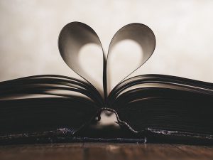 book with pages shaped like heart