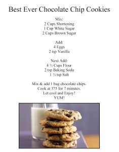 Chocolate Chip Cookie Recipe