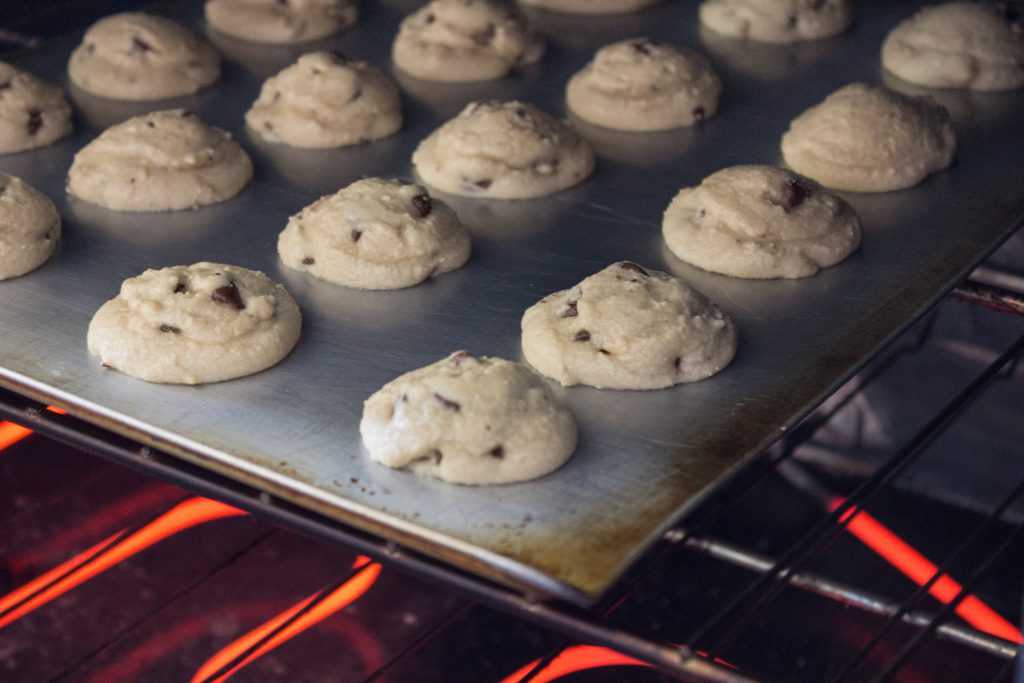 Cookies cooking in the oven